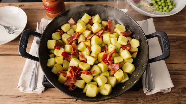 « Je la prépare en 10 minutes pour toute la famille » : ma poêlée poireaux-pommes-lardons ultra simple et rapide à faire
