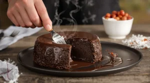 Cet ingrédient peu calorique apporte une texture ultra fondante au fondant au chocolat – il remplace le beurre