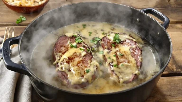 Filet mignon aux champignons et moutarde, fondant et crémeux, prêt en 30 minutes