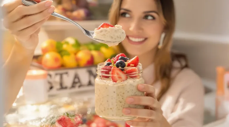 Petit-déj du printemps prêt à l’avance : j’adore ces overnight oats crémeux aux fruits rouges Petit-déj du printemps prêt à l’avance : j’adore ces overnight oats crémeux aux fruits rouges